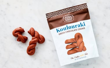 Chocolate Koulouraki (Greek Butter Cookie)
