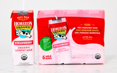 Organic Reduced Fat Strawberry Milk Boxes