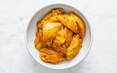 Turmeric Yogurt Marinated Cut Boneless Chicken Thighs