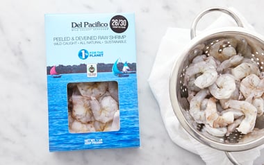 Fair Trade Wild 26/30 Blue Mexican Shrimp Peeled and Deveined (Frozen)