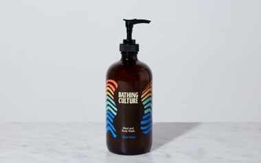 Mind and Body Wash Break Water in Refillable Glass