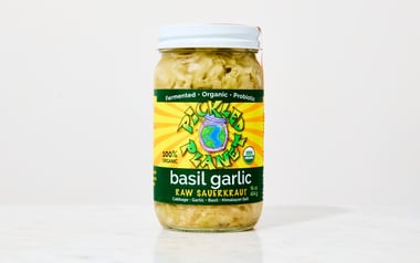 Raw Basil Garlic Sauerkraut