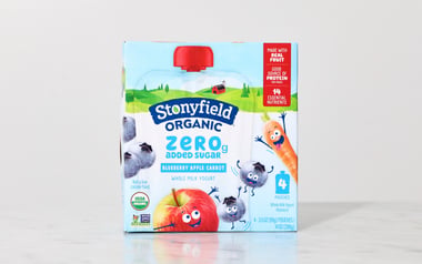 Organic Kids Zero Grams Added Sugar Blueberry Apple Carrot Yogurt Pouches