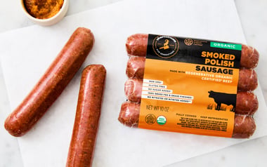 Organic Smoked Grass-Fed Beef Polish Sausage