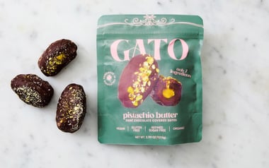 Dark Chocolate Covered Pistachio Butter Dates